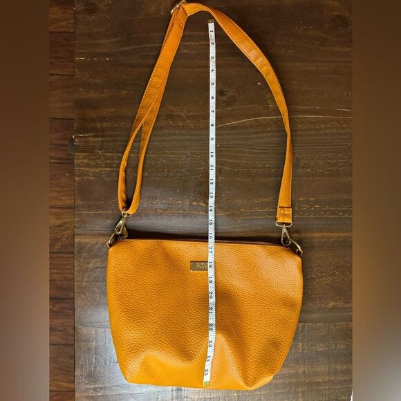 BCBG Paris Autumn “Basketball” Orange Adjustable CrossBody Hobo Bag - Picture 9 of 14